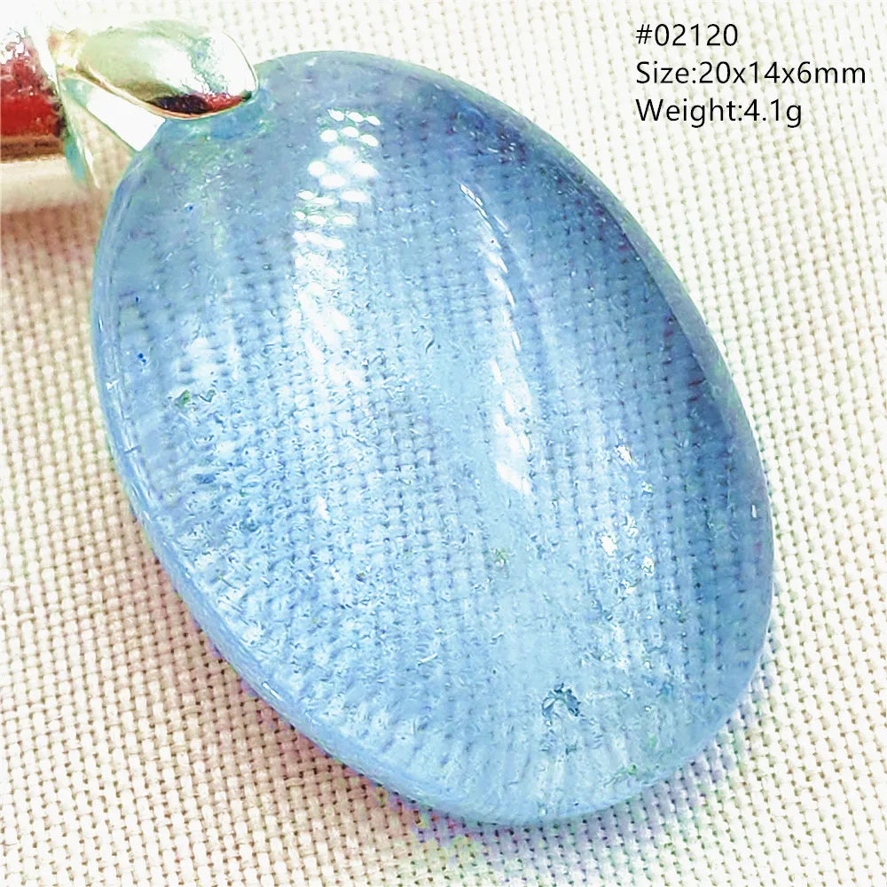 Natural Blue Topaz Quartz Pendant Necklace – Oval Healing Stone Jewelry