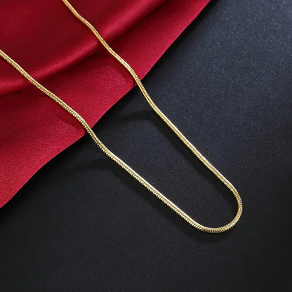 18K Gold Snake Chain Necklace – Unisex Fine Jewelry