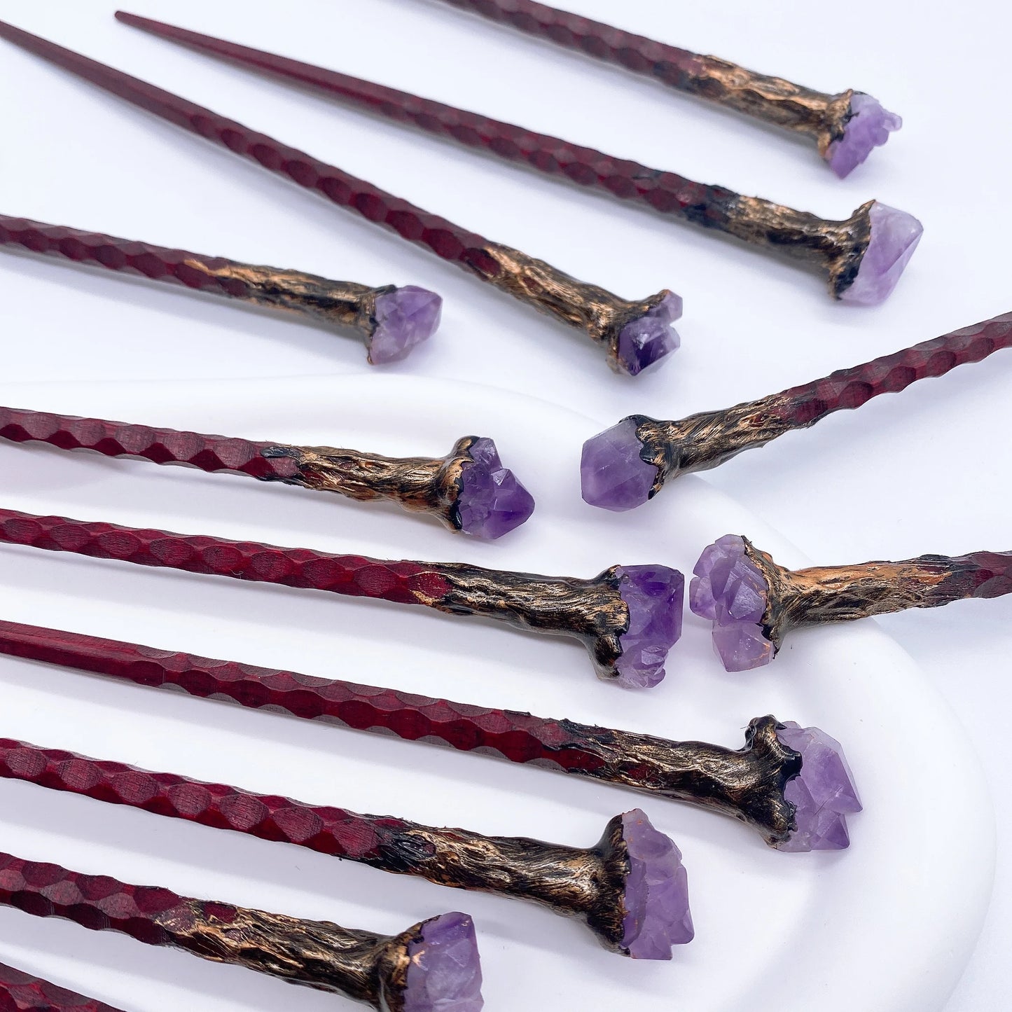19cm Amethyst Crystal Wand – Natural Stone Witchcraft Scepter for Reiki Healing & Décor