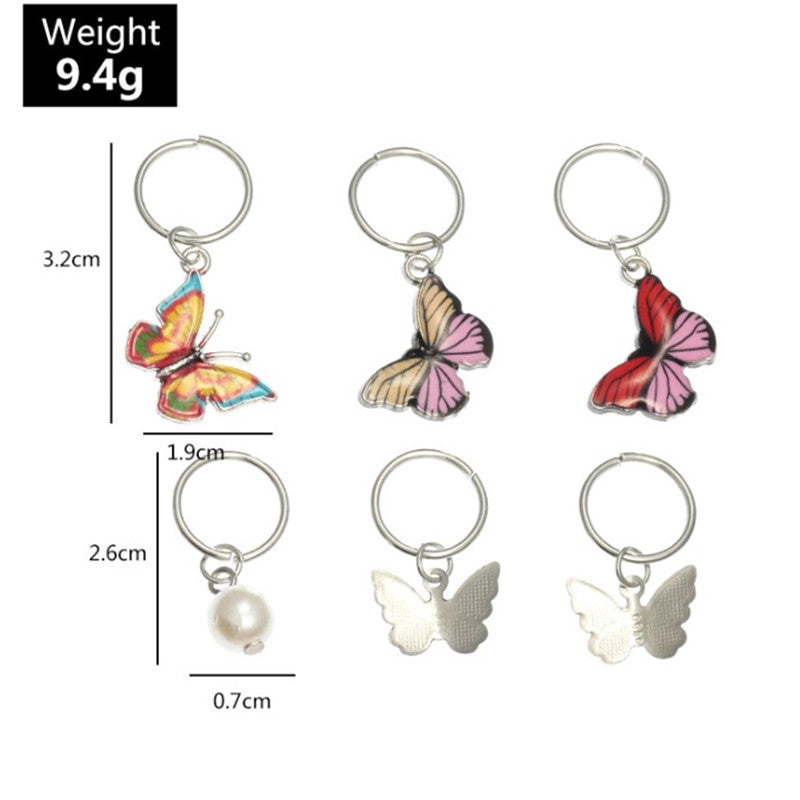 5pcs Butterfly Hair Beads