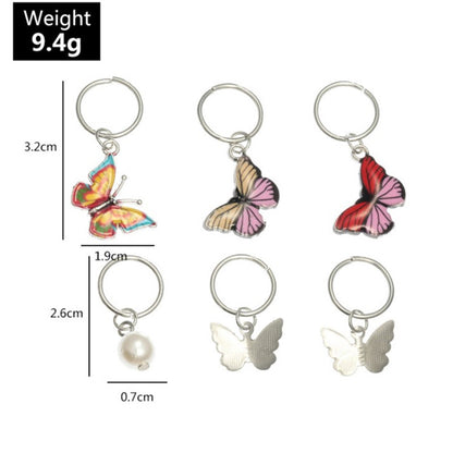 5pcs Butterfly Hair Beads