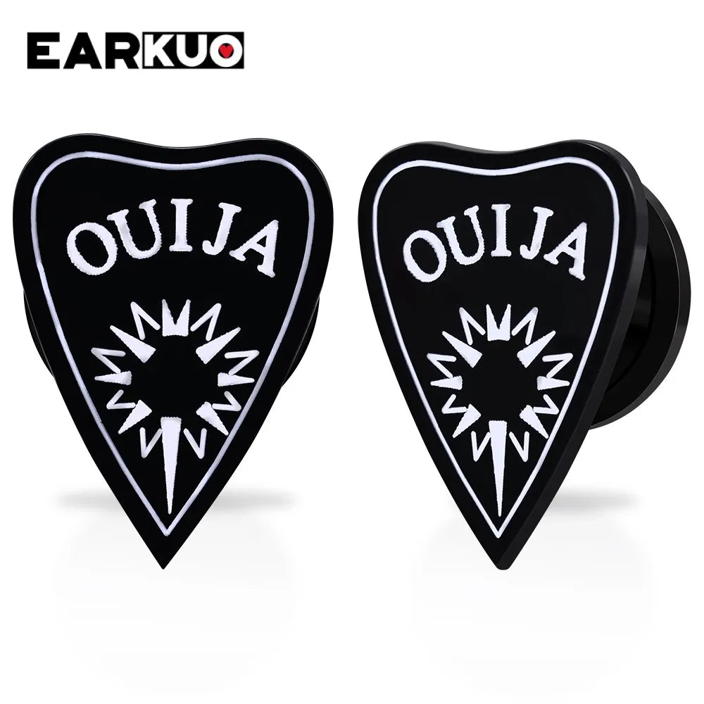 Acrylic Cat OUIJA Ear Plugs – Witch Poker Tunnels & Stretchers (2PCS)