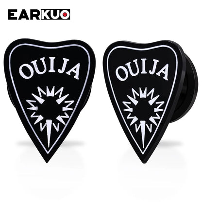 Acrylic Cat OUIJA Ear Plugs – Witch Poker Tunnels & Stretchers (2PCS)