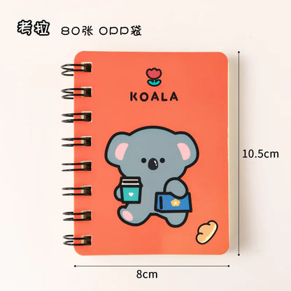 Kawaii Cartoon Animals Mini Spiral Notebook – A7 Planner & School Supplies