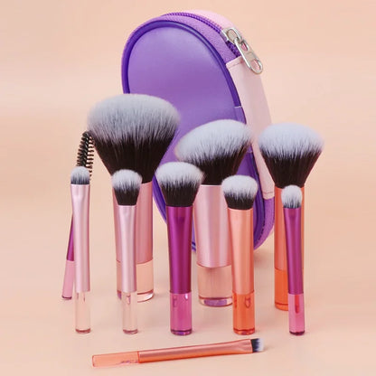 10-Piece Mini Makeup Brush Set – Portable Beauty Tools