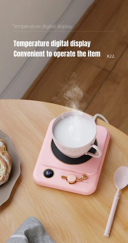 Electric Coffee Cup Warmer – 3-Setting Temperature Control Heating Coaster
