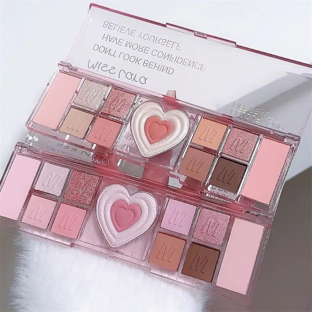 Love Heart 12-Color Pink Eyeshadow Palette