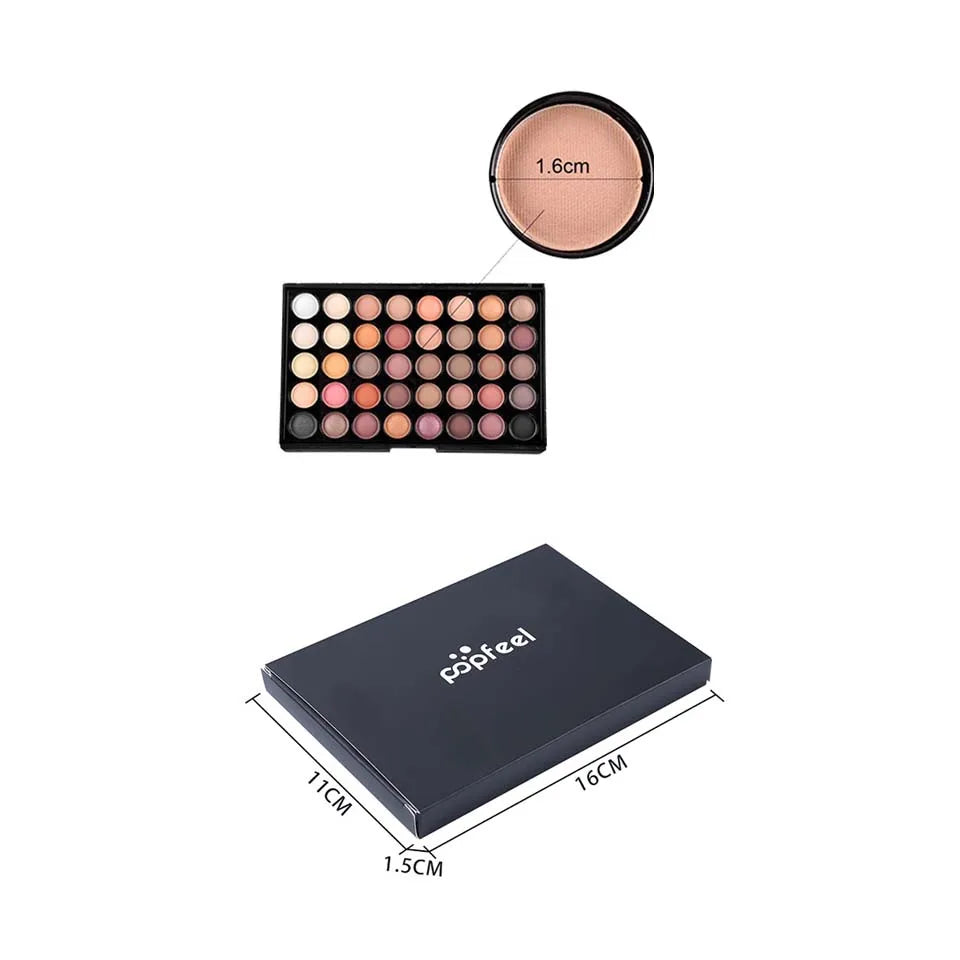 40-Color Earth Tone Eyeshadow Palette – Matte &amp; Shimmer Waterproof Formula