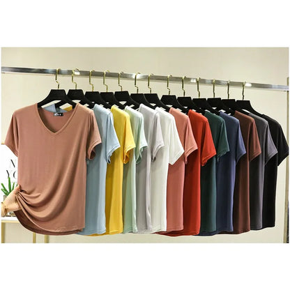 Women's Modal V-Neck Loose Fit T-Shirt