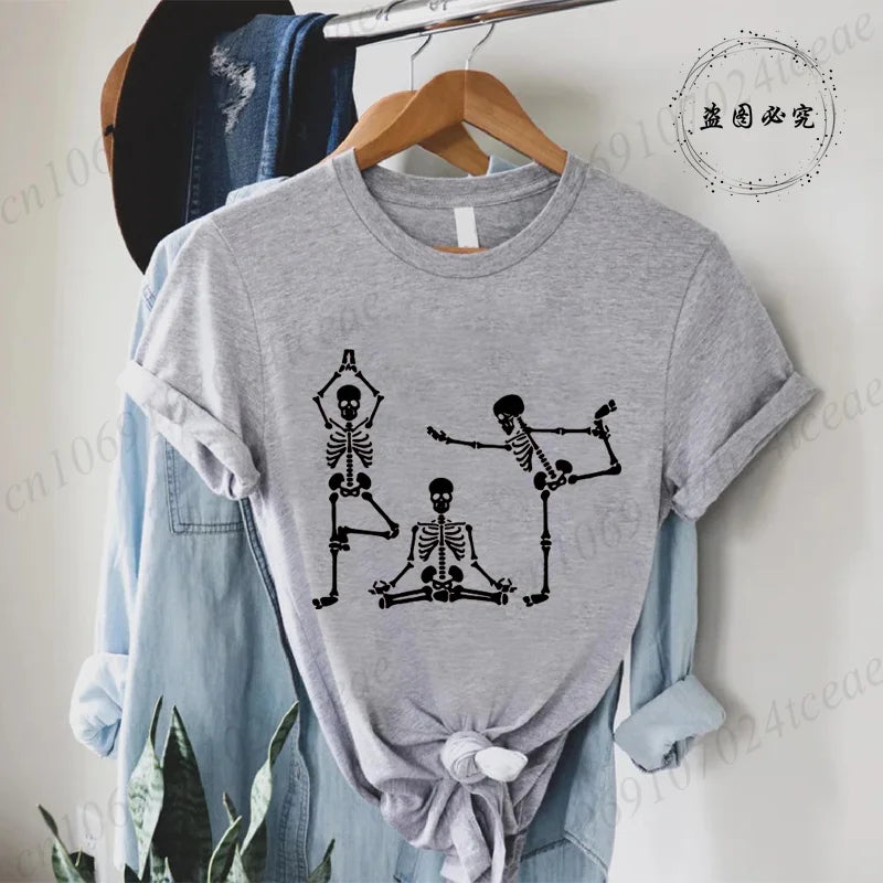 Skeleton Yoga Funny Halloween Shirt
