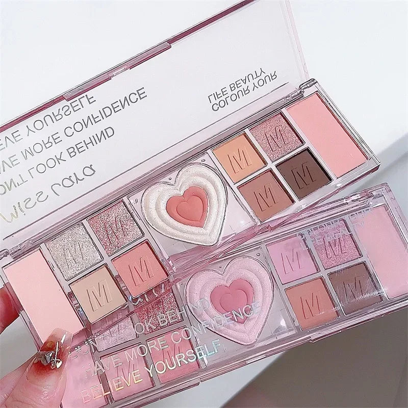 Love Heart 12-Color Pink Eyeshadow Palette