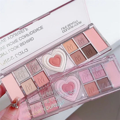 Love Heart 12-Color Pink Eyeshadow Palette