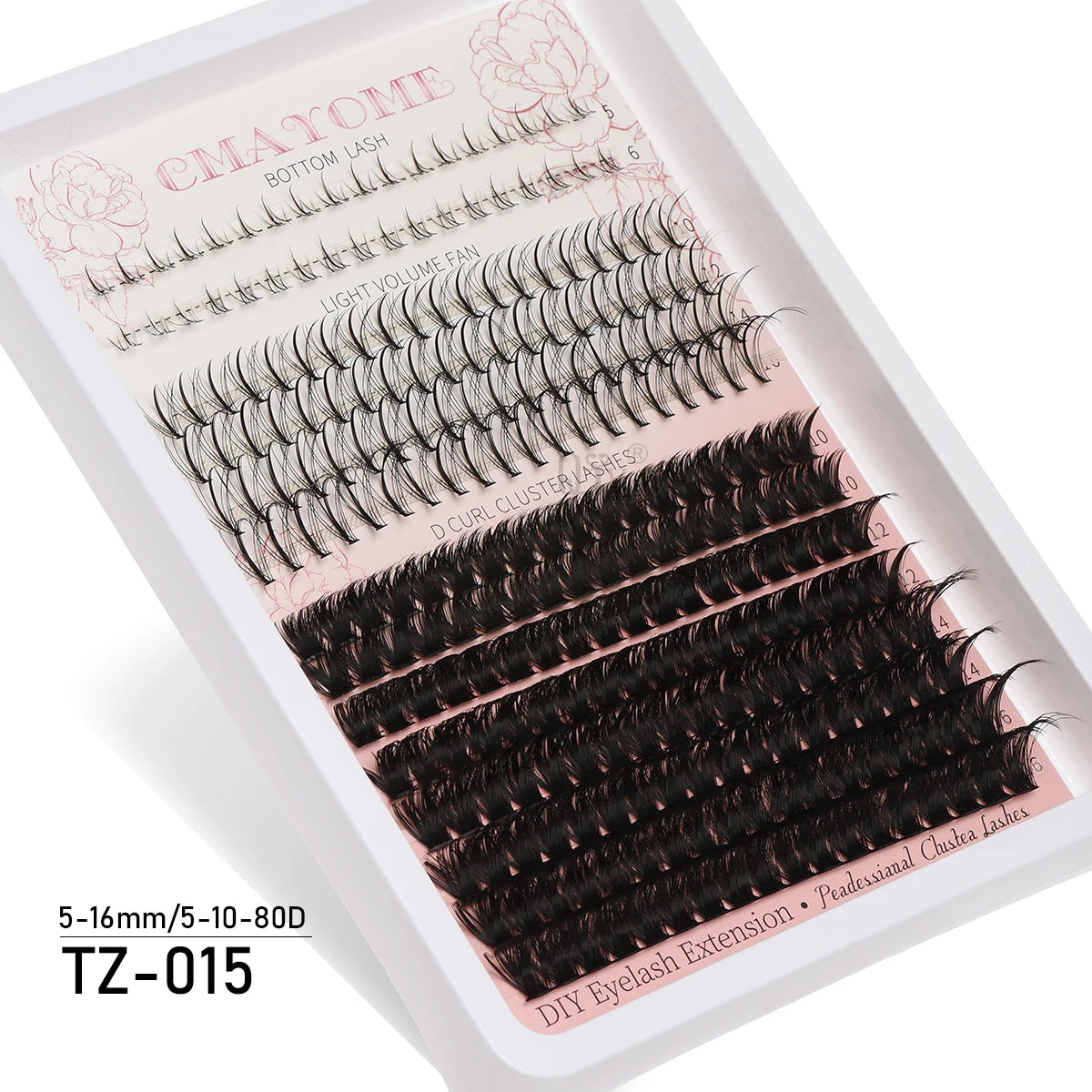 Individual 20–100D Cluster Lashes – 280pcs Mixed Tray Volume Extensions