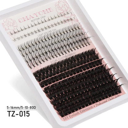 Individual 20–100D Cluster Lashes – 280pcs Mixed Tray Volume Extensions
