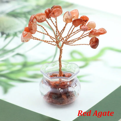 Mini Crystal Money Tree – Natural Gemstone Wire-Wrapped Decoration