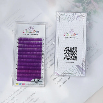 Gradient Purple Lash Extensions – Ombre Individual False Eyelashes for Creative Looks