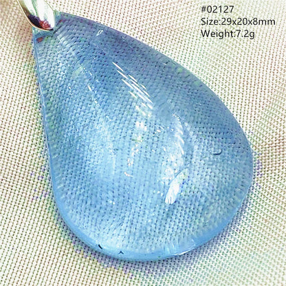 Natural Blue Topaz Quartz Pendant Necklace – Oval Healing Stone Jewelry
