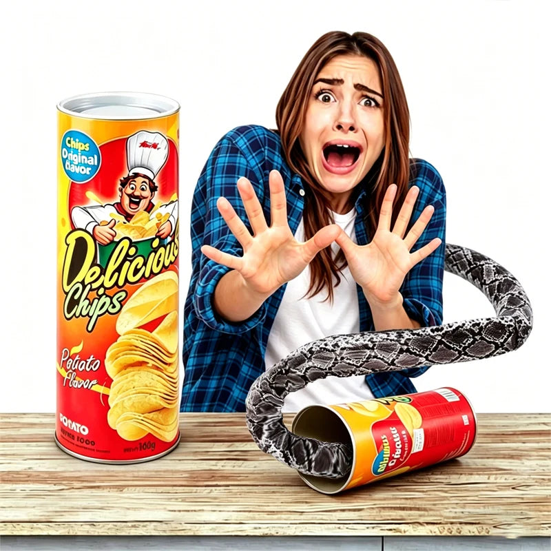 Jumping Snake Potato Chip Can Prank Toy