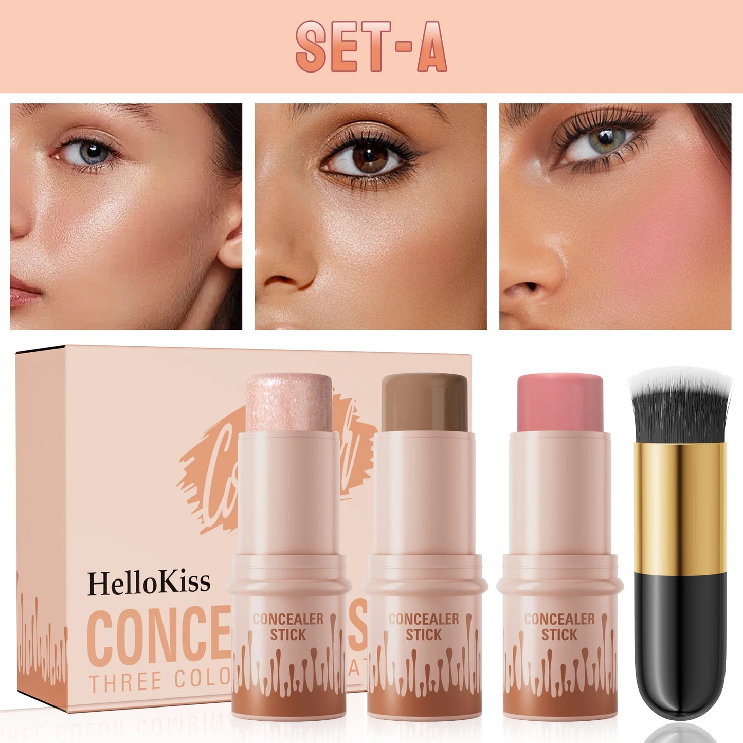 Contour Stick Set – Matte Finish Highlighter & Shadow Duo for Flawless V-Face Sculpting