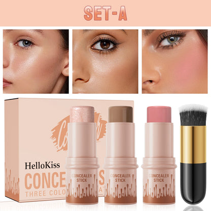 Contour Stick Set – Matte Finish Highlighter & Shadow Duo for Flawless V-Face Sculpting