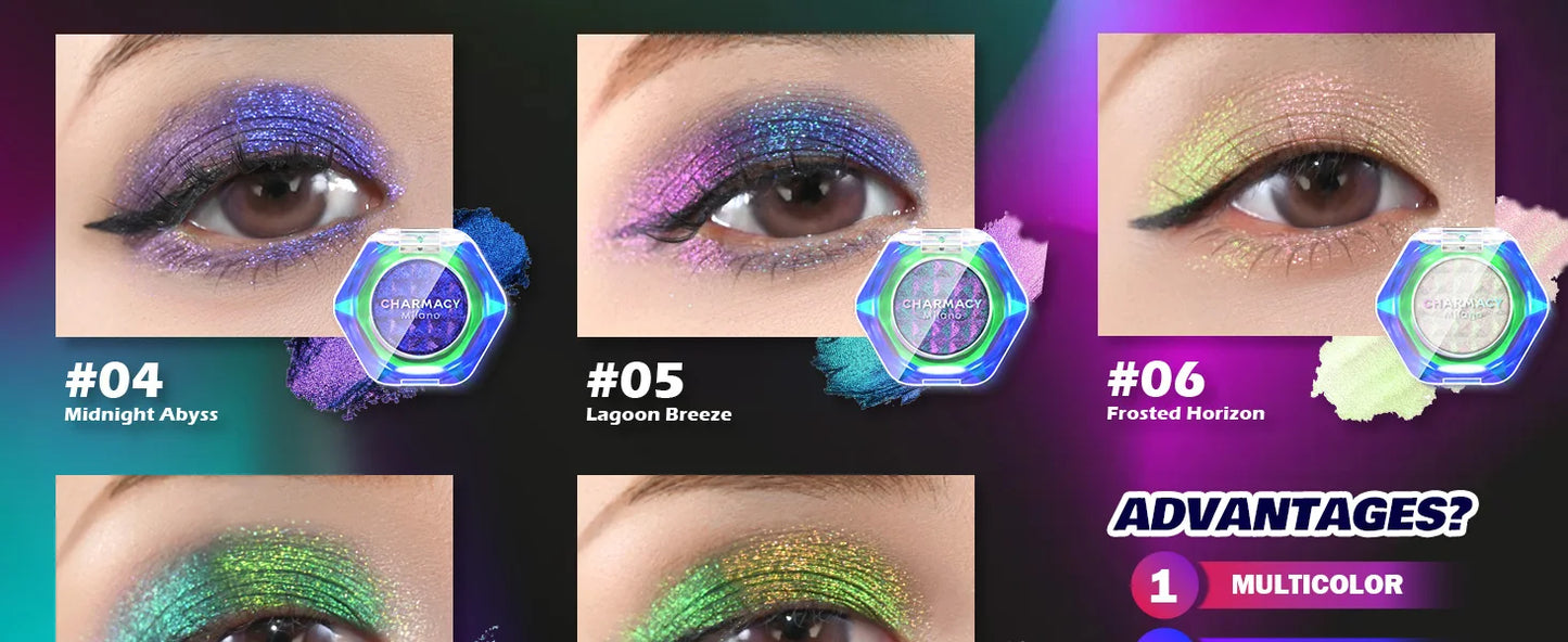 Multichrome Eyeshadow Palette – 8-Color Shimmer Waterproof Long-Lasting Makeup
