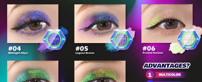 Multichrome Eyeshadow Palette – 8-Color Shimmer Waterproof Long-Lasting Makeup