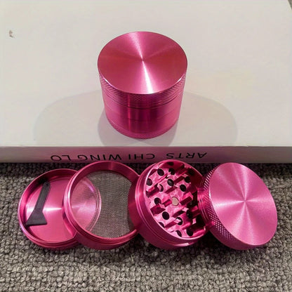 Pink Metal Herb & Spice Grinder (1.6 / 2 Inch, 4-Layer)