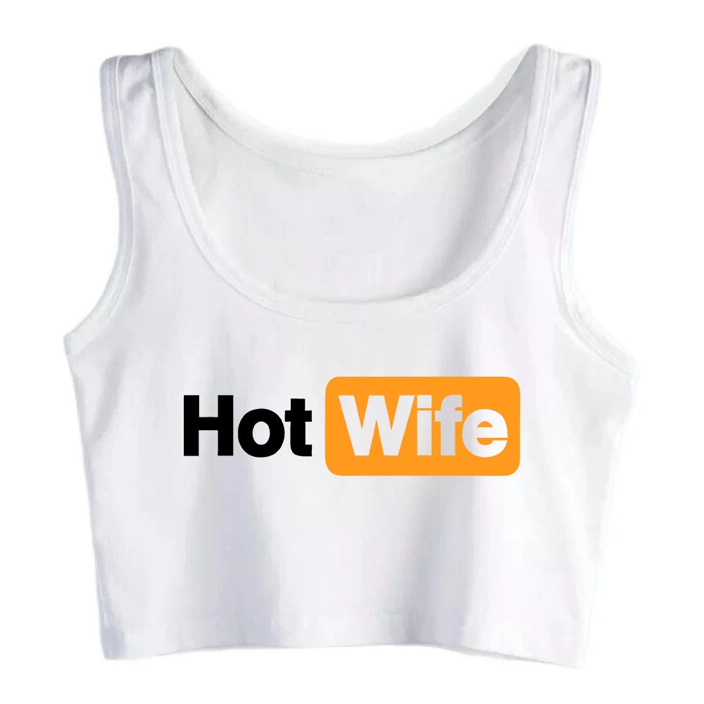 Hotwife Graphic Crop Tank Top