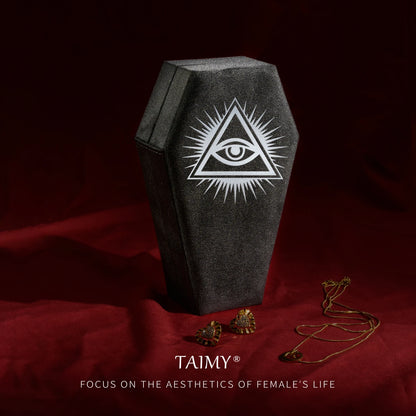Gothic Velvet Coffin Jewelry Box – Customizable Ring & Necklace Display Case