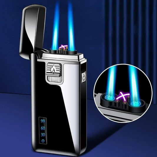 Double Jet Flame & Dual Arc Electronic Lighter – 2-in-1 Rechargeable