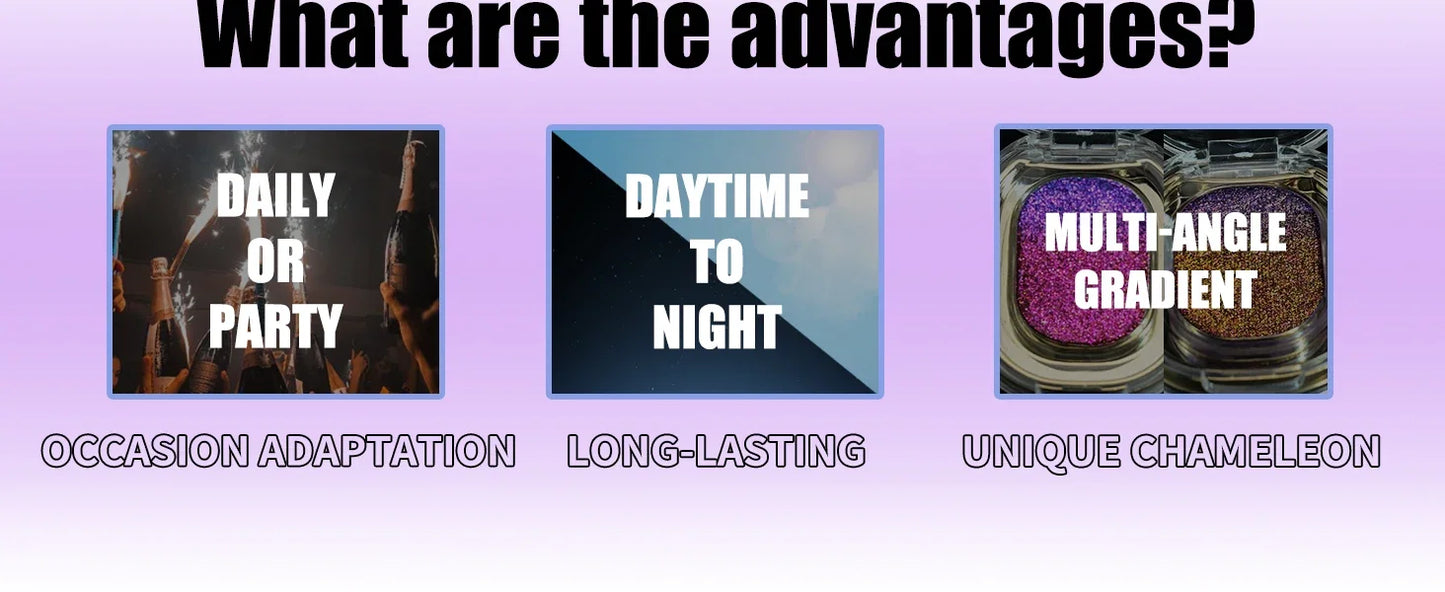 Multichrome Glitter Eyeshadow Palette – High-Pigment, Color-Shifting Shimmer