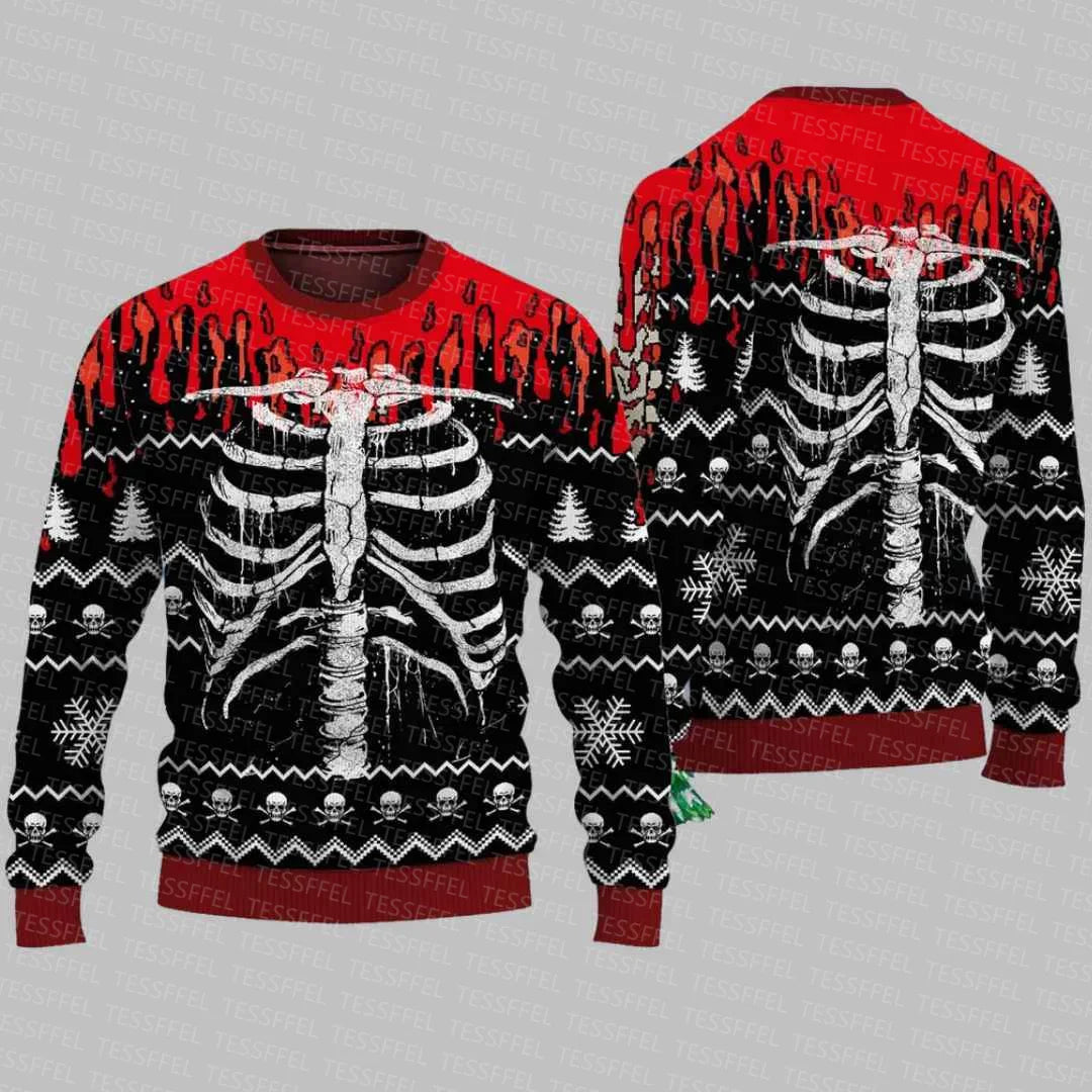 Cosplay Santa Claus Ugly Christmas Sweater – 3D Print Harajuku Graffiti Pullover