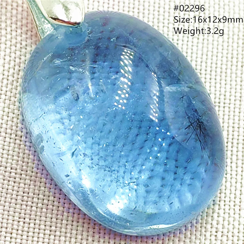 Natural Blue Topaz Quartz Pendant Necklace – Oval Healing Stone Jewelry