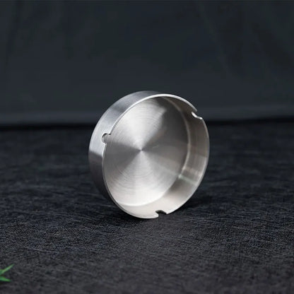 Tabletop Stainless Steel Ashtray – Modern Silver Design with Slot