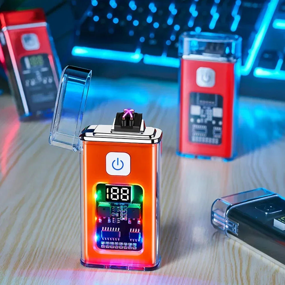 USB Rechargeable Electric Lighter – Windproof Dual Arc Plasma Fire Starter for Outdoors & Everyday Use