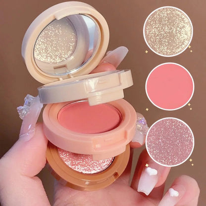 3-in-1 Bronzer, Blush & Highlighter Palette – Shimmer & Matte Glow