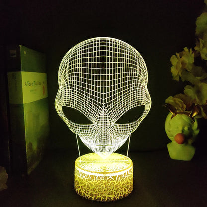 3D Illusion Alien Lamp – Color Changing Night Light