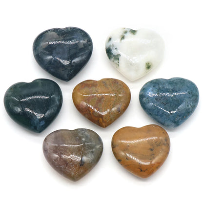 Natural Stone Heart Crystals – Rose Quartz, Amethyst & Gemstone Ornaments