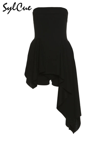 Black Strapless Mini Dress – Elegant Slim Party Tube Dress
