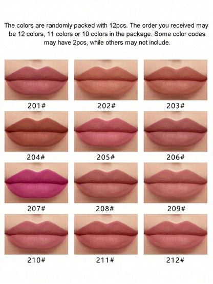 12PCS Matte Lip Liner Pencil Set