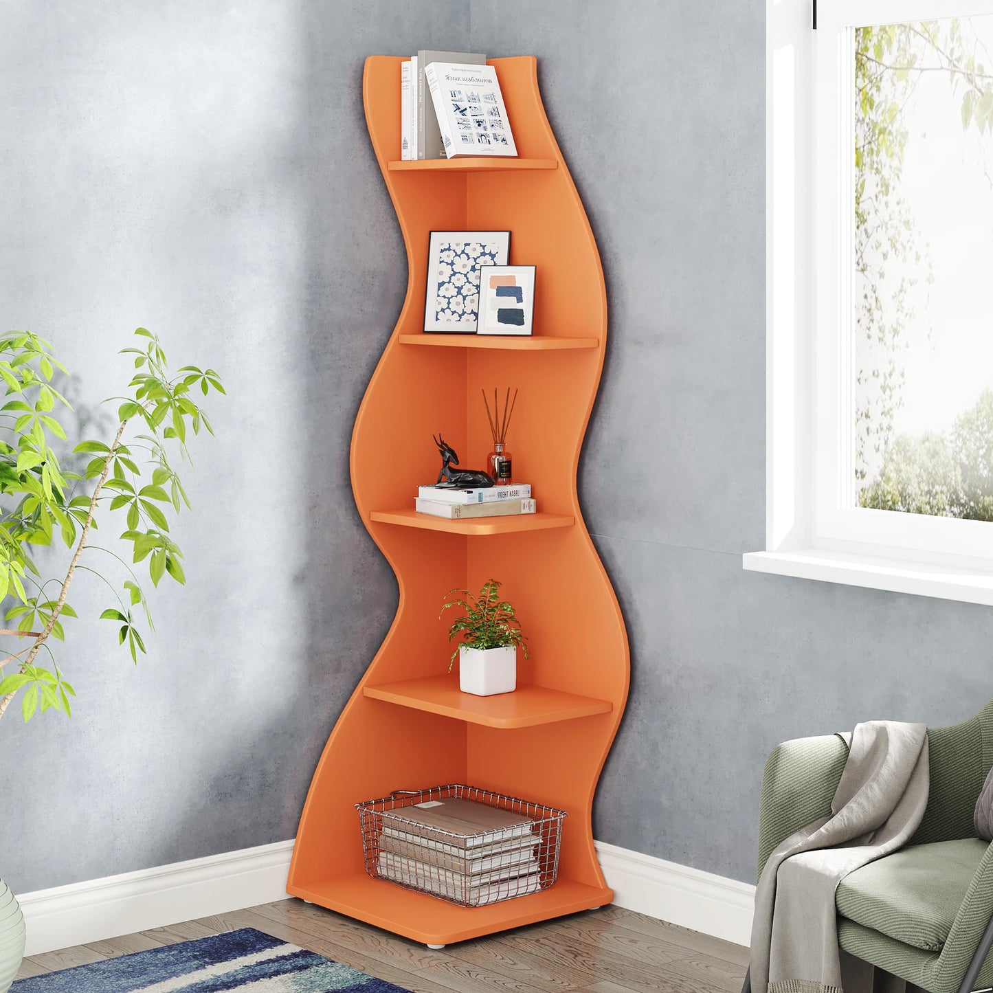 5-Tier Corner Bookshelf