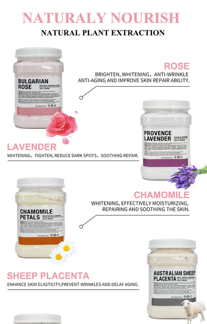 650g Chamomile & Hyaluronic Acid Jelly Mask Powder – Hydrating, Firming & Brightening Facial Treatment 💆‍♀️✨