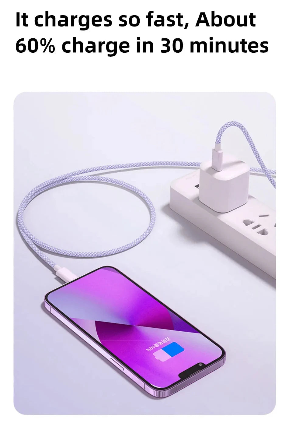 60W USB Type-C to Type-C Fast Charging Cable