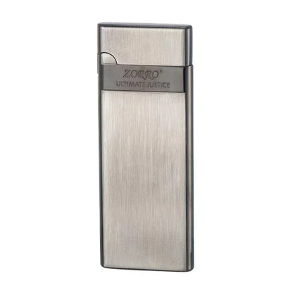 Ultra-Thin Metal Torch Lighter – Refillable Butane Gas with Grinding Wheel Ignition