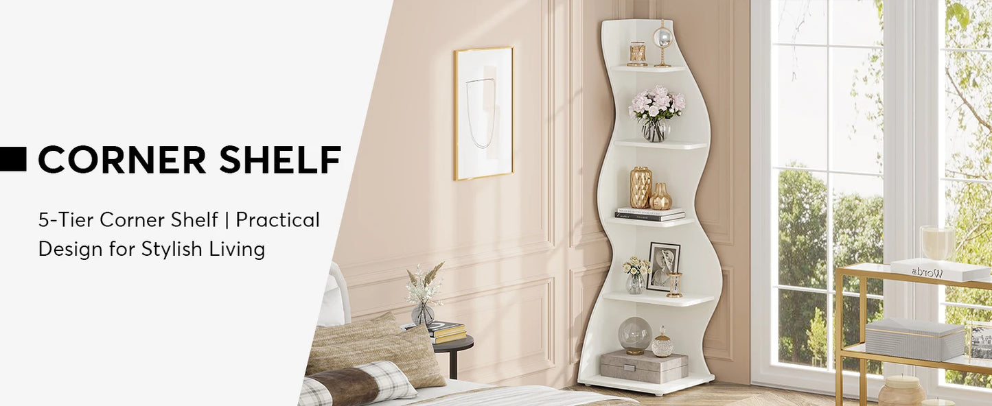 5-Tier Corner Bookshelf