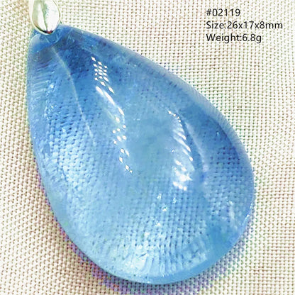 Natural Blue Topaz Quartz Pendant Necklace – Oval Healing Stone Jewelry