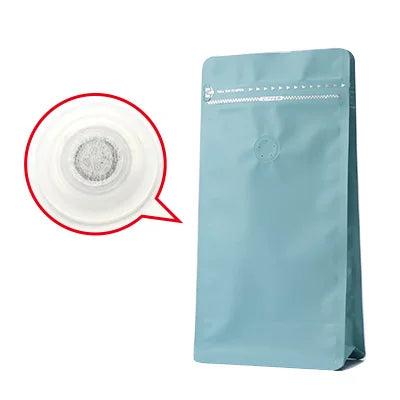 Block Bottom Stand-Up Coffee Pouch – Aluminum Foil Ziplock with Valve
