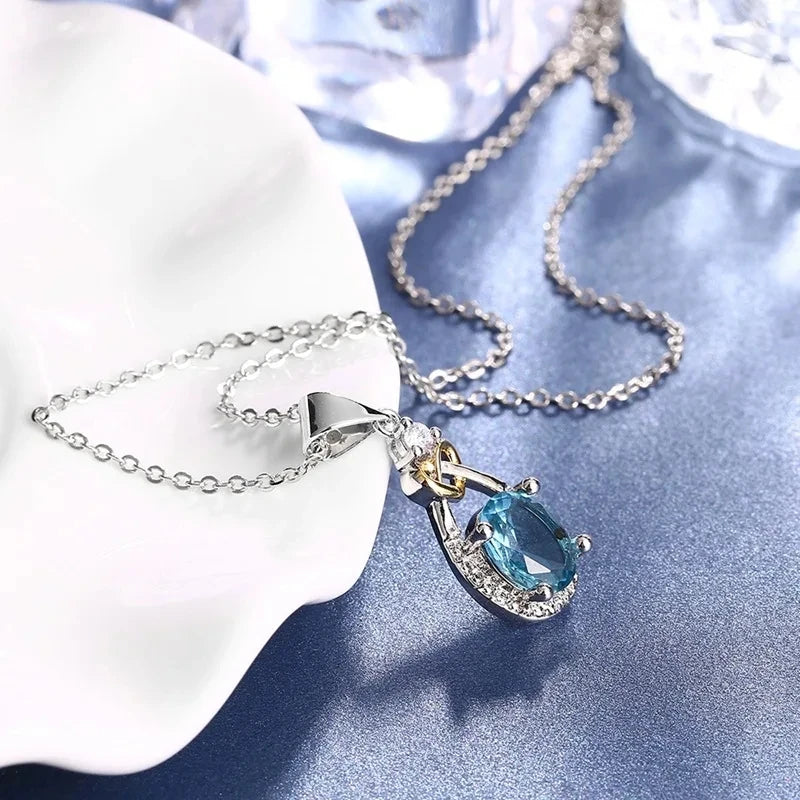 CC Cubic Zirconia Water Drop Pendant Necklace