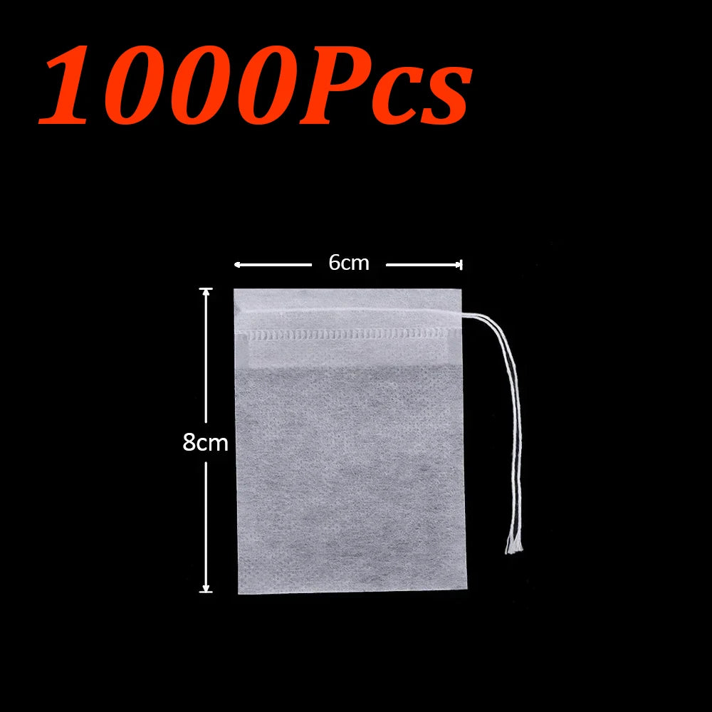 Disposable Tea Filter Bags – Empty Drawstring Paper Pouches for Loose Tea, Herbs & Coffee (100–1000PCS)