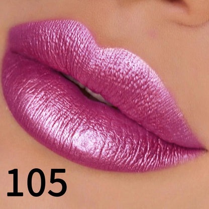 19-Color Glitter Lipstick Collection – Hydrating, Sparkling Metallic Lip Tints